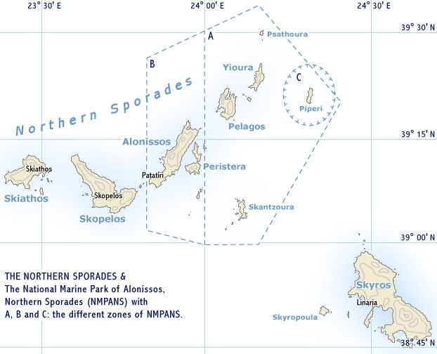 Northern Sporades Islands Map